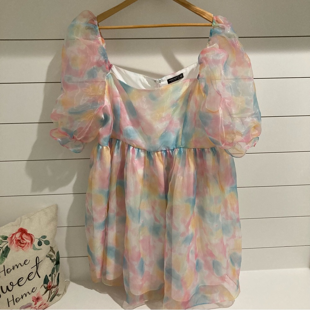 4XL Lover Era Pastel Puff Sleeve Mini Dress dreamy swiftie taylor swift spring - Picture 3 of 9